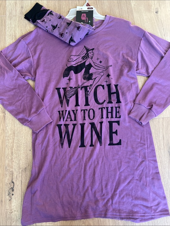 Tops - Purple Graphic 'Witch Way to the Wine' Women's Long Sleeve Top